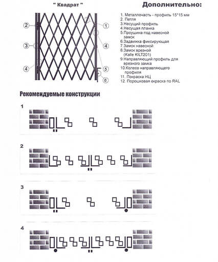 Схема сварной решетки Квадрат