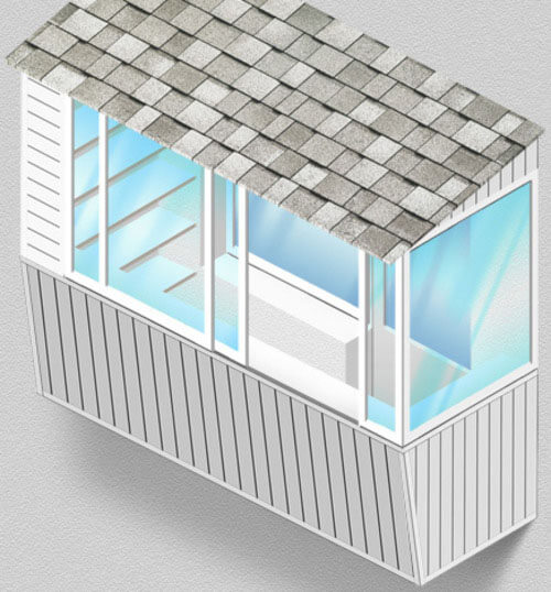 Схема теплого остекления балкона